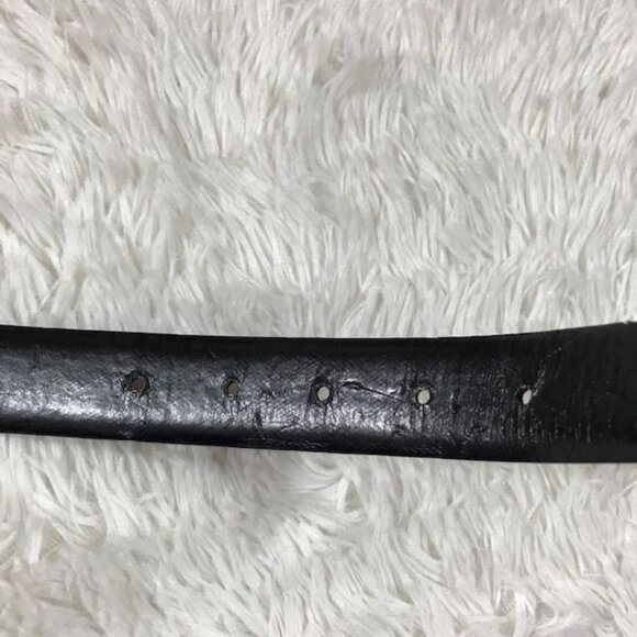 Dark Chocolate Croc Embossed Patent Leather Brushed Silver Metal Buckle Belt - Picture 8 of 9